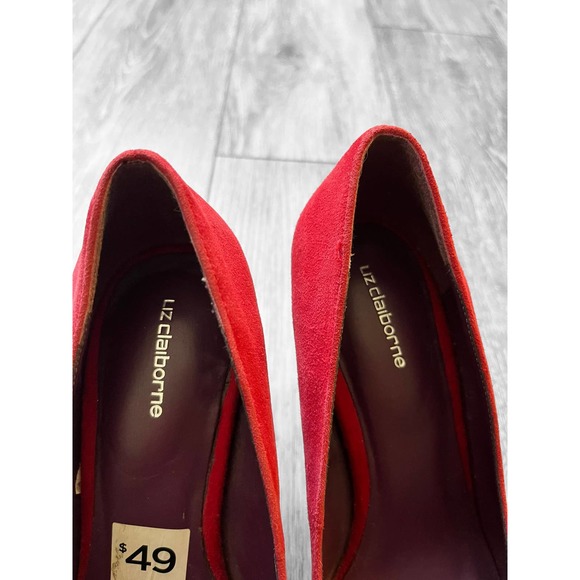 Liz Claiborne Suede Red Heels Size 7 M - Picture 6 of 8